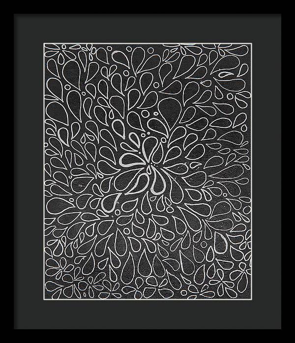 Drops of Worry - Zentangle Collection - Framed Print