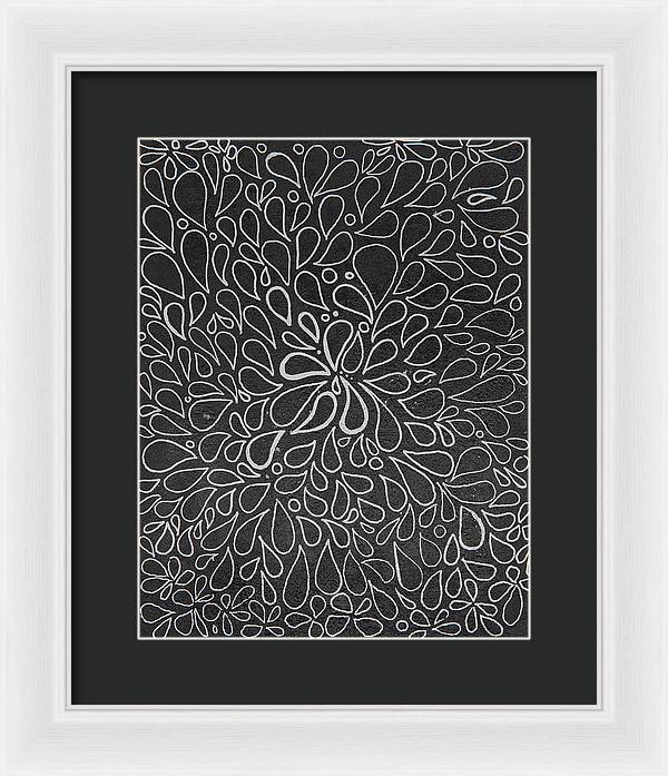 Drops of Worry - Zentangle Collection - Framed Print