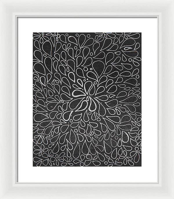 Drops of Worry - Zentangle Collection - Framed Print