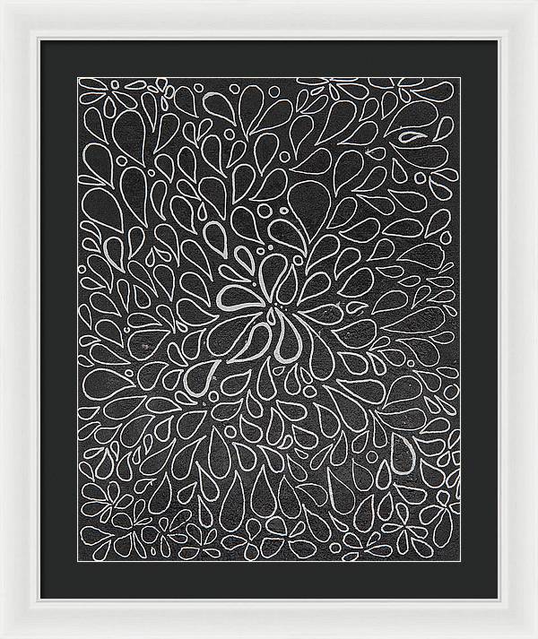 Drops of Worry - Zentangle Collection - Framed Print