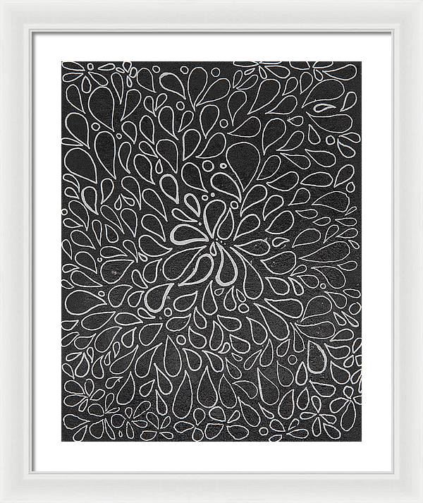 Drops of Worry - Zentangle Collection - Framed Print