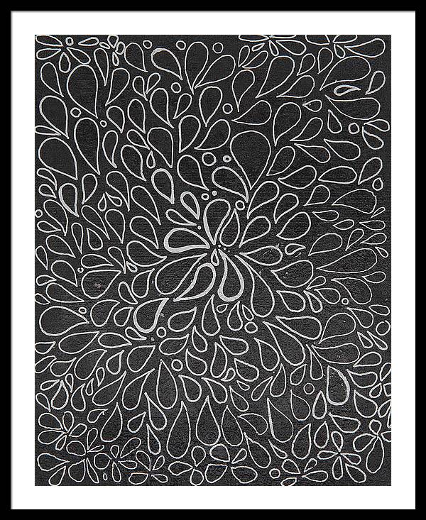 Drops of Worry - Zentangle Collection - Framed Print