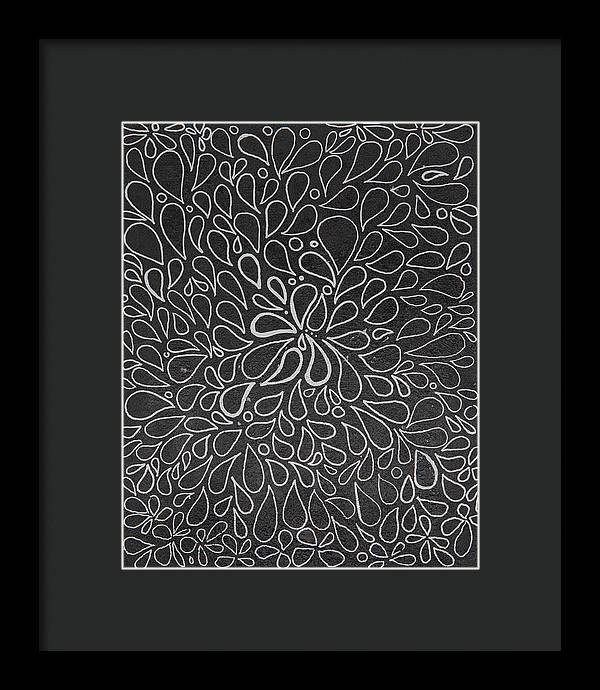 Drops of Worry - Zentangle Collection - Framed Print