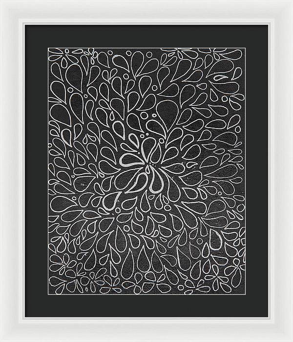 Drops of Worry - Zentangle Collection - Framed Print