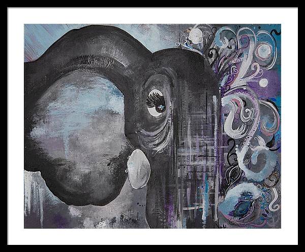 Number 4 - Elephant Collection - Framed Print