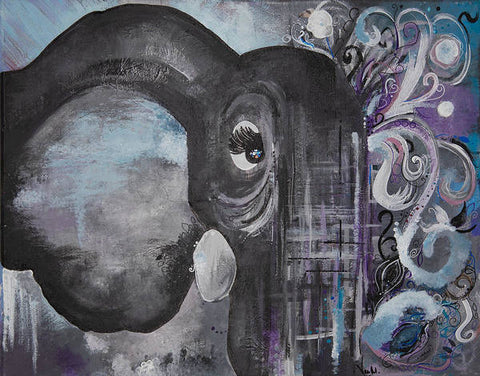 Number 4 - Elephant Collection - Art Print