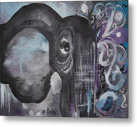 Number 4 - Elephant Collection - Metal Print