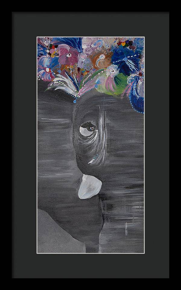 Flower Crown - Elephant Collection - Framed Print