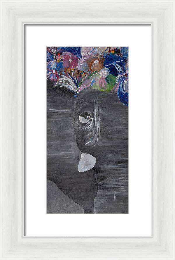 Flower Crown - Elephant Collection - Framed Print