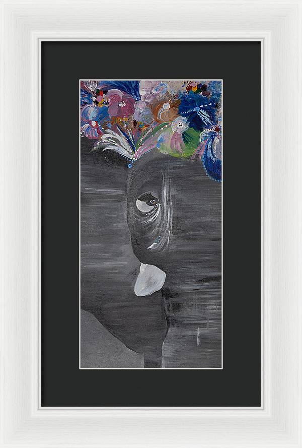 Flower Crown - Elephant Collection - Framed Print