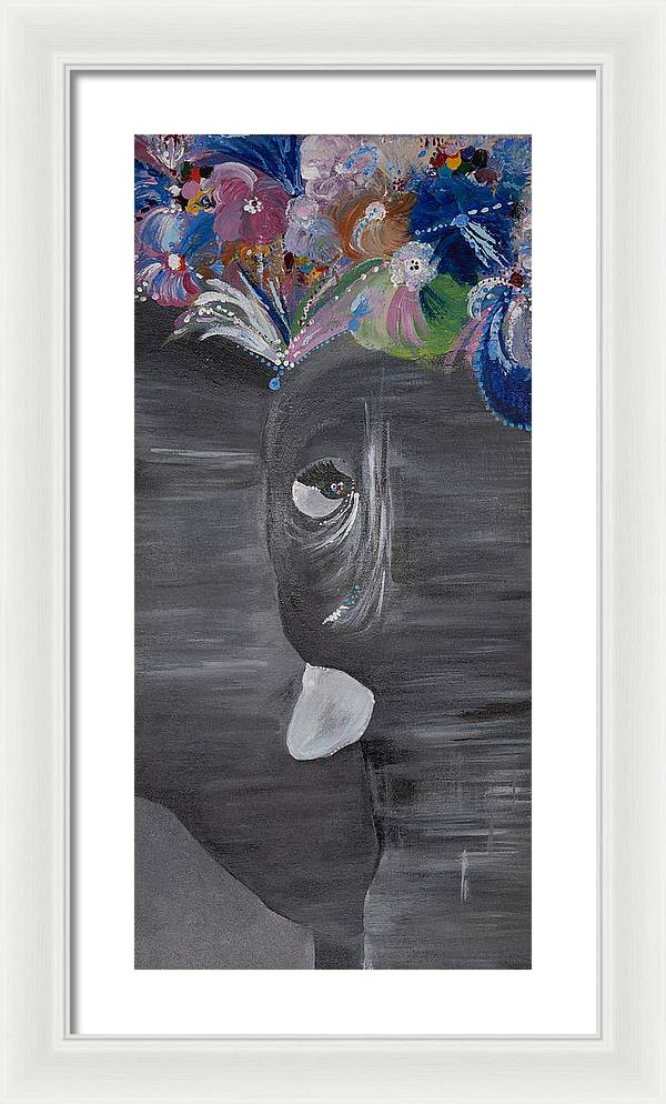 Flower Crown - Elephant Collection - Framed Print