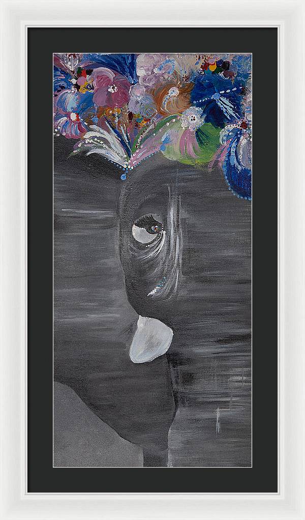 Flower Crown - Elephant Collection - Framed Print