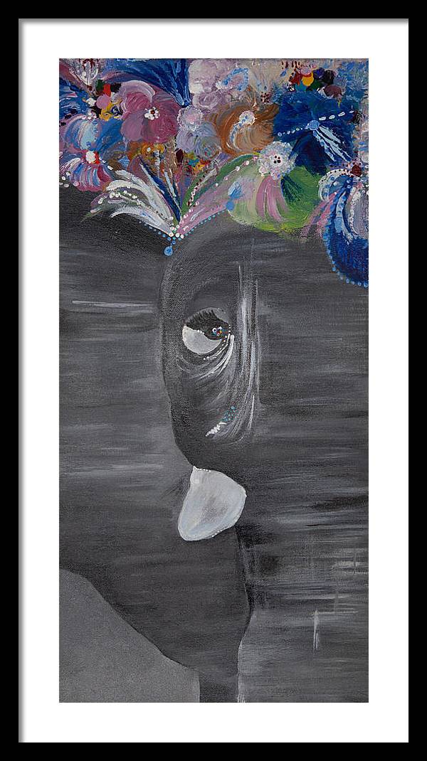 Flower Crown - Elephant Collection - Framed Print