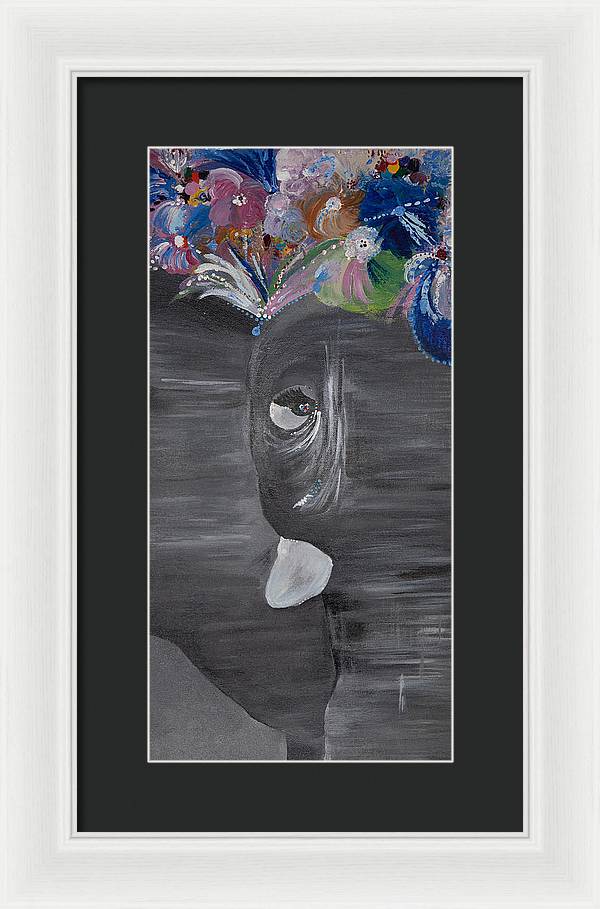 Flower Crown - Elephant Collection - Framed Print