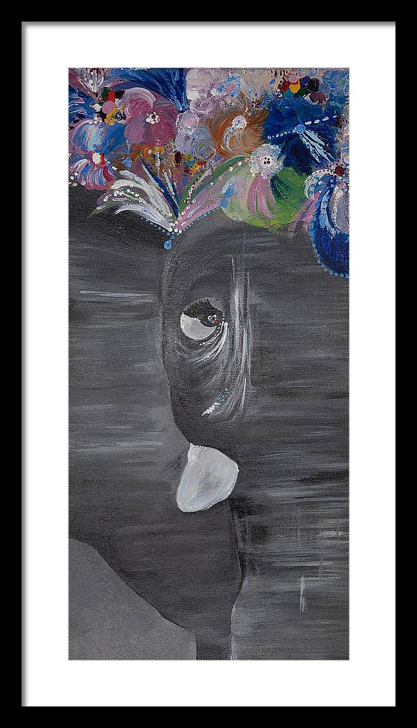 Flower Crown - Elephant Collection - Framed Print