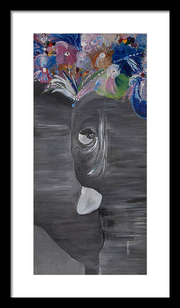 Flower Crown - Elephant Collection - Framed Print