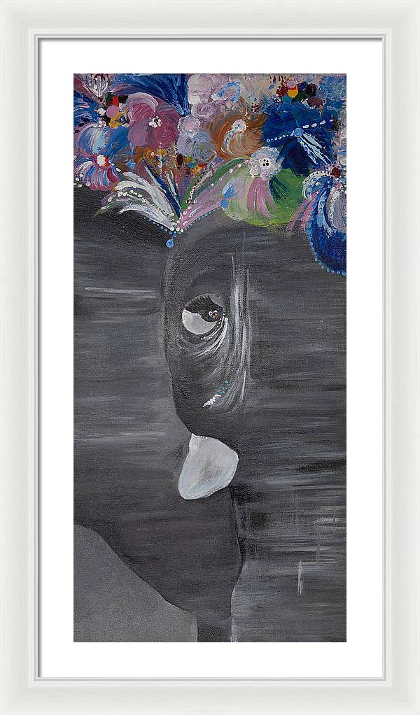 Flower Crown - Elephant Collection - Framed Print