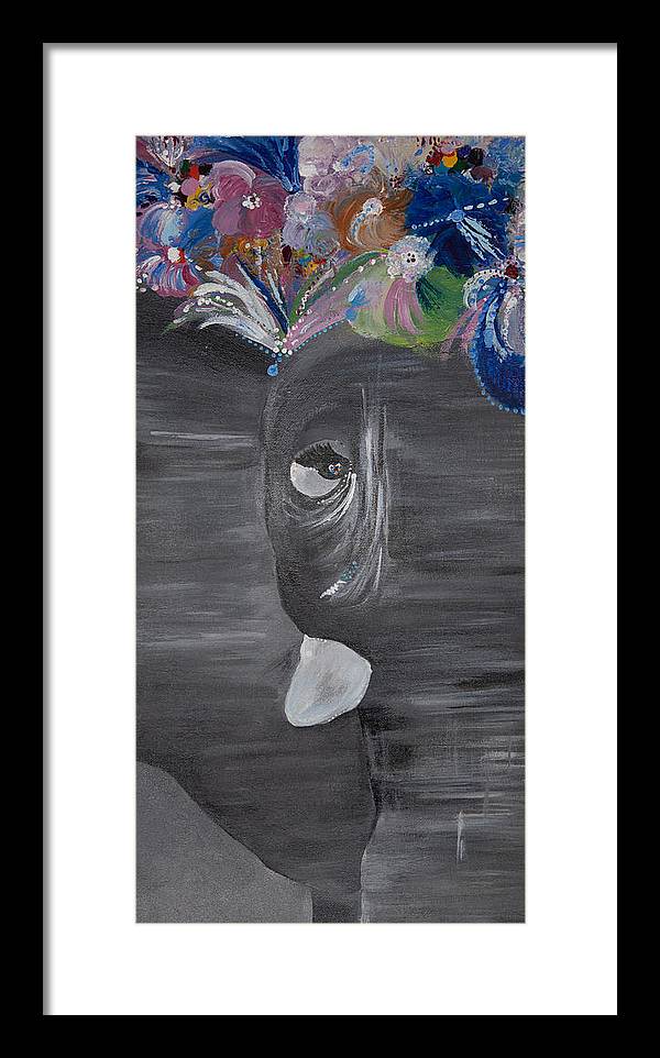 Flower Crown - Elephant Collection - Framed Print