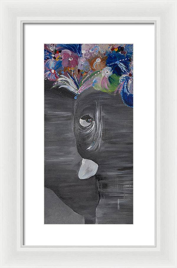 Flower Crown - Elephant Collection - Framed Print