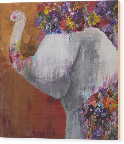 Flower Head - Elephant Collection - Wood Print