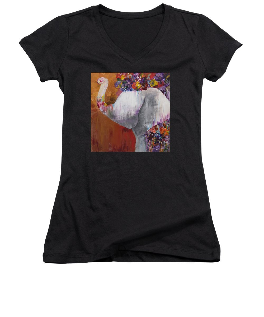 Flower Head - Elephant Collection - Women's V-Neck