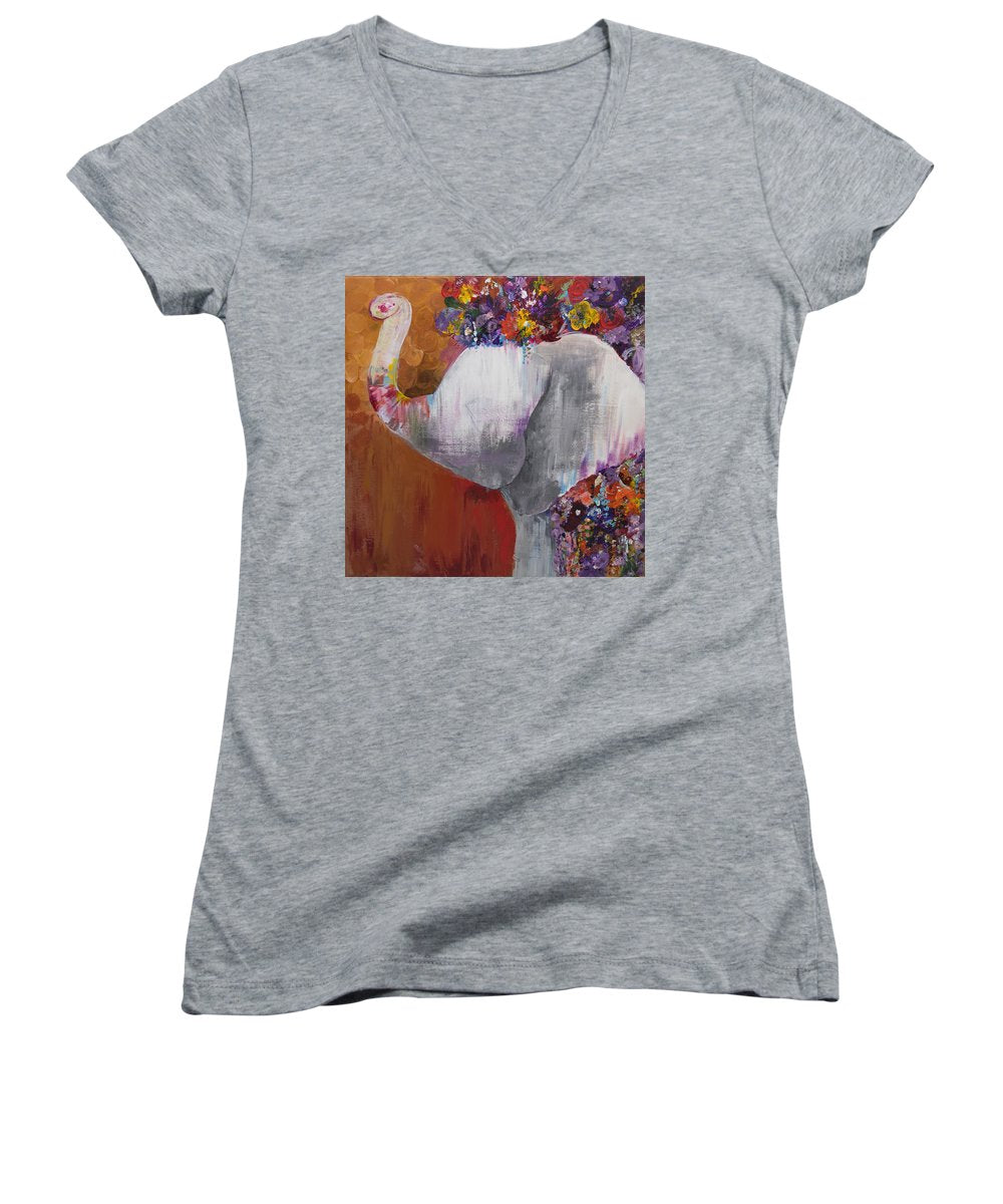 Flower Head - Elephant Collection - Women's V-Neck