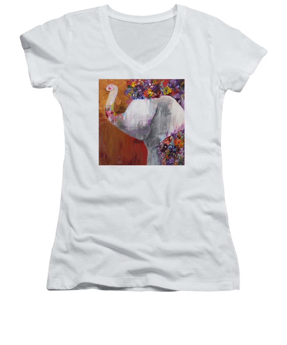 Flower Head - Elephant Collection - Women's V-Neck