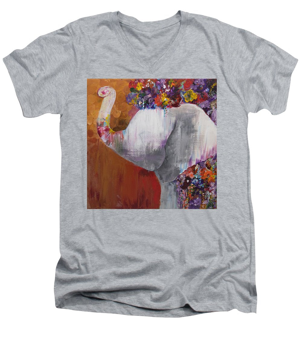 Flower Head - Elephant Collection - Men's V-Neck T-Shirt