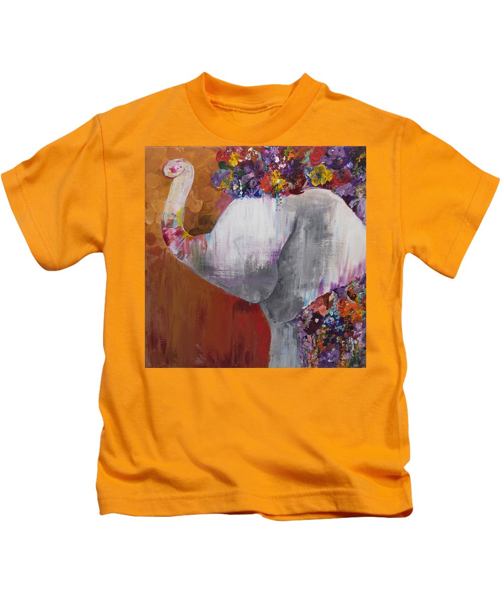 Flower Head - Elephant Collection - Kids T-Shirt