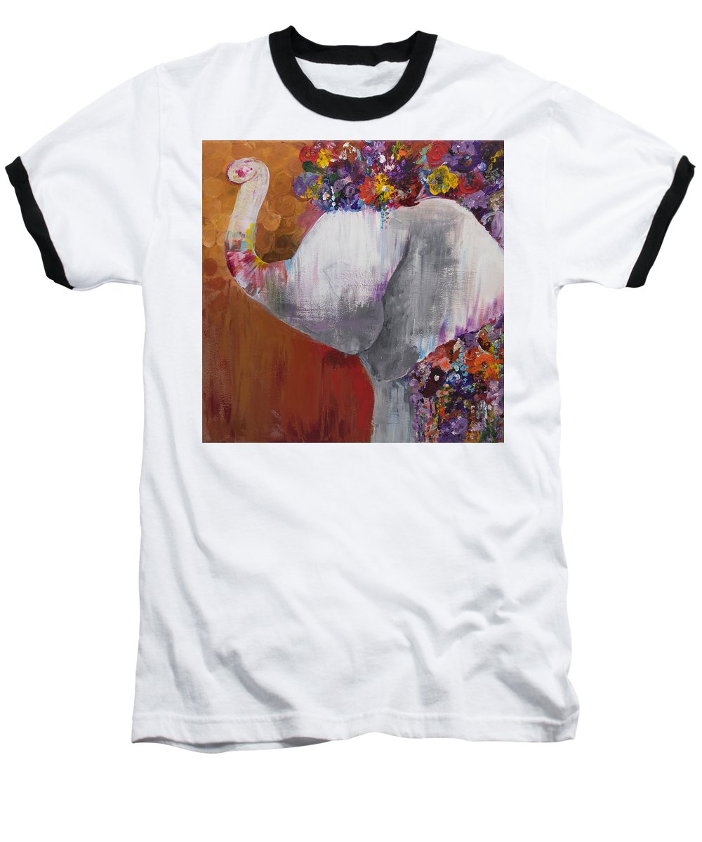 Flower Head - Elephant Collection - Baseball T-Shirt