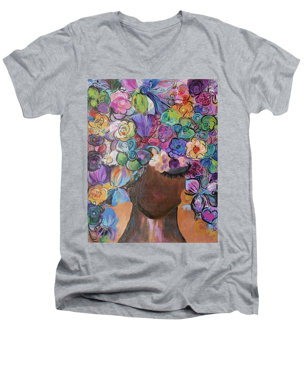 Free - Flower Head Collection - Men's V-Neck T-Shirt