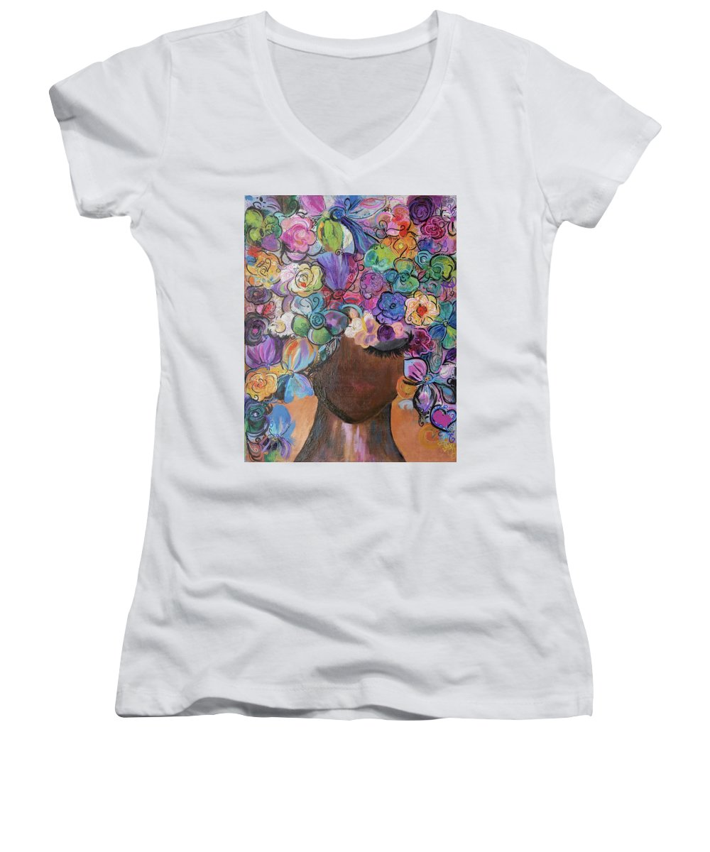 Free - Flower Head Collection - Women's V-Neck