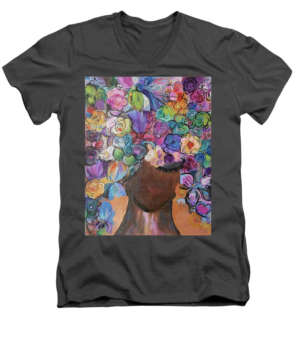 Free - Flower Head Collection - Men's V-Neck T-Shirt