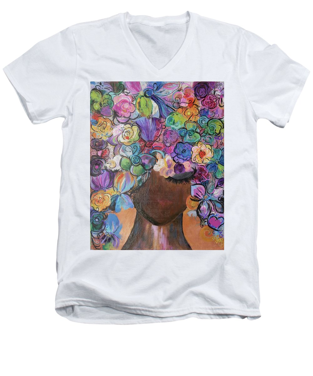 Free - Flower Head Collection - Men's V-Neck T-Shirt