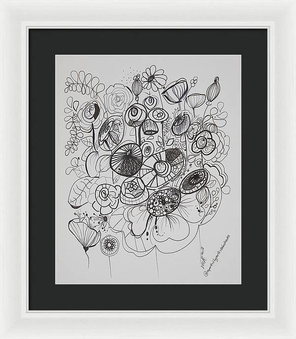 Gardens - Zentangle Collection - Framed Print