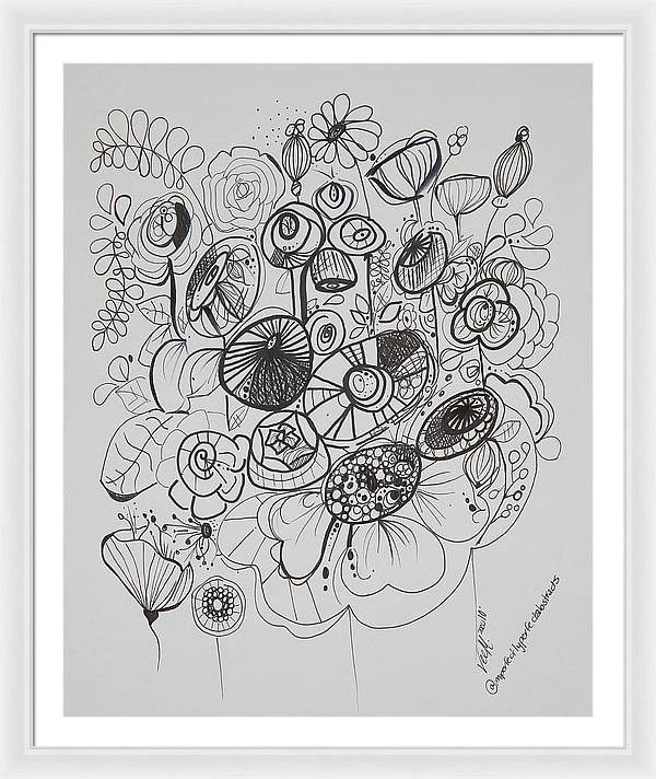 Gardens - Zentangle Collection - Framed Print