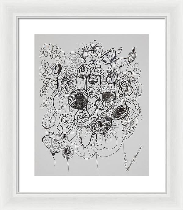 Gardens - Zentangle Collection - Framed Print