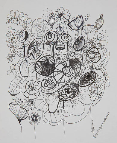 Gardens - Zentangle Collection - Art Print