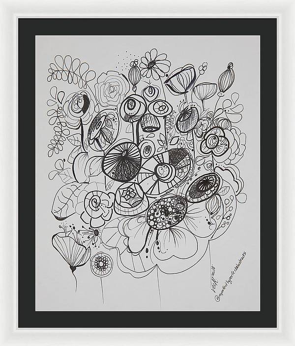 Gardens - Zentangle Collection - Framed Print