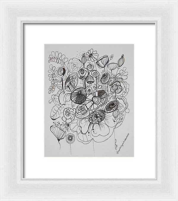 Gardens - Zentangle Collection - Framed Print