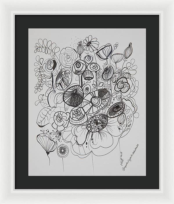 Gardens - Zentangle Collection - Framed Print