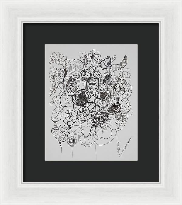 Gardens - Zentangle Collection - Framed Print