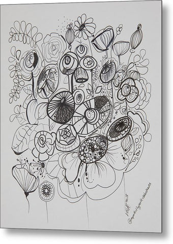 Gardens - Zentangle Collection - Metal Print