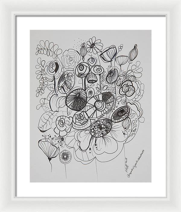 Gardens - Zentangle Collection - Framed Print