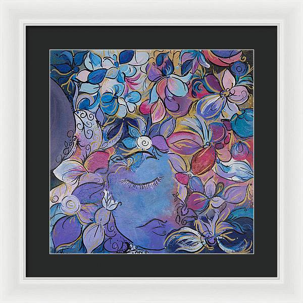 Hidden By Gold - Flower Head Collection - Framed Print