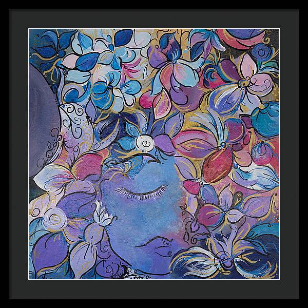 Hidden By Gold - Flower Head Collection - Framed Print