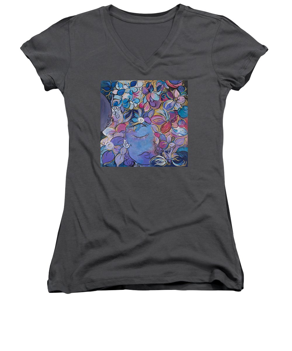 Hidden By Gold - Flower Head Collection - Women's V-Neck