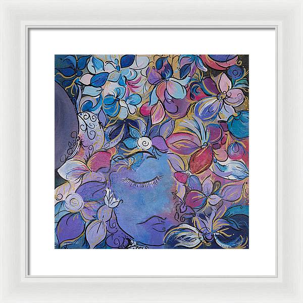 Hidden By Gold - Flower Head Collection - Framed Print