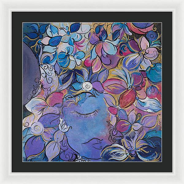 Hidden By Gold - Flower Head Collection - Framed Print