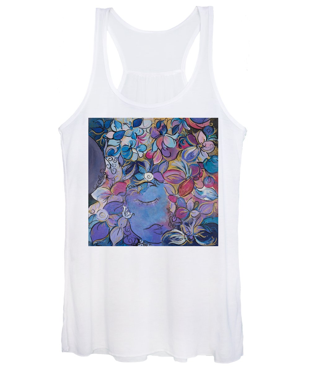 Hidden By Gold - Flower Head Collection - Women's Tank Top